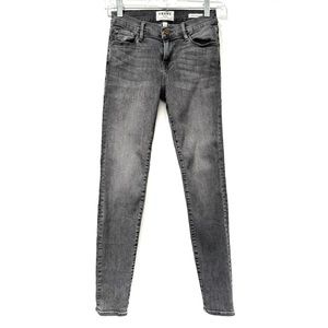 Frame Womens Le Skinny de Jeanne Jeans Washed Dark Gray - Size 25